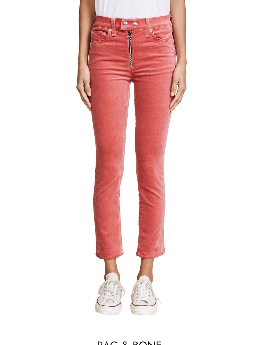 rag & bone Dojo Washed Red Velvet Skinny Jeans Waist 25 Cottagecore Coquette!